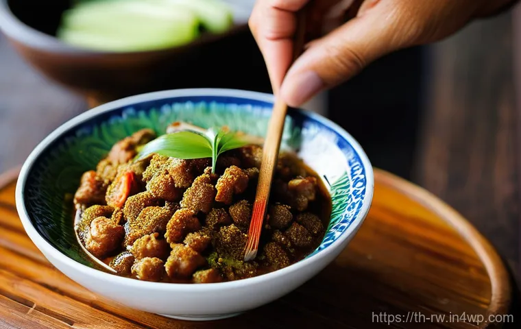 전통 조미료의 매력적인 조리법 - **Prompt 1: The Art of Selecting Thai Traditional Seasonings**
A close-up, high-definition photo...
